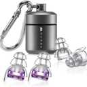 High Fidelity Concert Earplugs, Reusable Musicians Ear Plugs, 24dB Advanced Filter Technology Ear Protection for Music Festivals, DJs, Musicians (Purple)