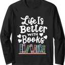 Librarian Library Books Reading Reader Long Sleeve T-Shirt, M