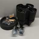 Umigy 2 Set of 7 Tier Vertical Planter Stackable Tower Planters Strawberry Herb Flower and Vegetable Pots Indoor Outdoor Gardening Pots with Removable Wheels and Tools(Black)