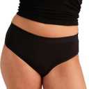 saalt Reusable Period Underwear - Comfortable, Thin, and Keeps You Dry from All Leaks (Cotton, Brief) (Medium, Volcanic Black)