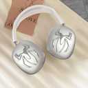 Generic Case Cover for AirPods Max Headphones Clear Soft Anti-Scratch Protection Antislip Protective Cover with Silver 3D Spiders Decorations for Apple AirPods Max (Silver) (B0D5Y93XHD)