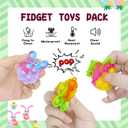 84Pcs Easter Party Favors for Kids,Easter Egg Fillers Basket Stuffers,Fidget Toys Bulk Its Birthday Gifts for Toddlers Adult,Classroom Prizes Box,Goodie Bag Stuffers,Treasure Chest Toy,Bubbles Poppers