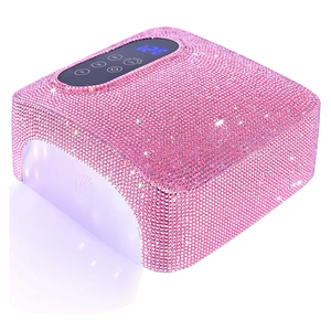 72W UV LED Nail Lamp,Rechargeable Cordless Nail Dryer,Portable UV Led Nail Light with Full Diamond on Surface,Professional Curing Gel Polish Acrylic Nails Tools for Home & Salon