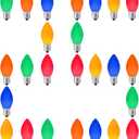 LED Christmas Replacement Bulbs 25 Pack C7, for Outdoor and Indoor, Dimmable, E12 Candelabra Base, Multi Colored Light
