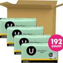 U by Kotex Clean & Secure Maxi Pads, Regular Absorbency, 192 Count (4 Packs of 48) 