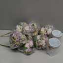 Solsew 3 Sets Artificial Peonies Flower Peony Bouquet with Galvanized Metal Pot Silk Fake Peonies Faux Flower Arrangements for Wedding Table Centerpiece Party Home Room (Purple)