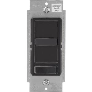 Leviton SureSlide Dimmer Switch for Dimmable LED, Halogen and Incandescent Bulbs, 6674-P0E, Black (1-Pack)