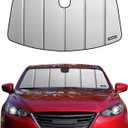 Pigenius Windshield Sunshade for Mazda 3 2014-2018 (Sedan & Hatchback), Premium Grey Leather Finish