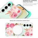 Floral Clear Case for Samsung Galaxy S24 FE for Women Girls,Pretty Phone Cover for Galaxy S24 FE,Flower Design Cute Pattern Slim Soft Drop Proof Protective TPU Bumper Case,FL-K