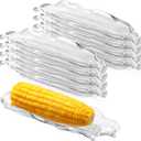 24 Pcs Plastic Corn Trays 10.6 x3.4 Inches Transparent Corn Dish Clear Corn on The Cob Trays Corn on The Cob Dinnerware Sets Serving Trays for Sweet Butter Corn for Families or Restaurants