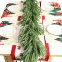 9 FT Christmas Norfolk Pine Garlands, Real Touch Artificial Christmas Garland,Thick and Lush,Soft Bendable, Green Garland for Table Wall Fireplace Indoor Outdoor Christmas Decorations