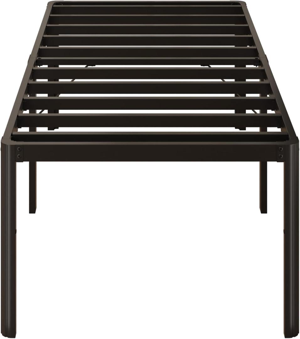 Yicensen 24 Inch High Twin Bed Frames with Rounded Corner Legs, Heavy Duty Metal Twin Size Platform Bed Frame No Box Spring Needed, Easy Assembly, Noise Free, Black