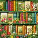 500 Piece Puzzle for Adults | Wildflowers Vintage Book Puzzle | Recycled Cardboard Flower Bookshelf Jigsaw Puzzles 500 Pieces | Challenging Fall Plant Floral Puzzles Perfect for Game Nights 20.5*15in