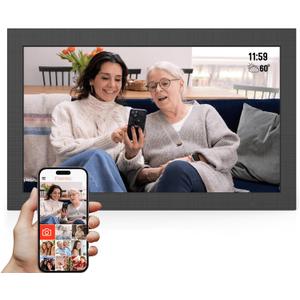 15.6 Inch WiFi Digital Picture Frame IPS Touch Screen HD Disply,Video Clips and Slide Show,Auto-Rotate, Wall Mountable,Send Photos Instantly from Anywhere with via Frameo APP (15.6 INCH)
