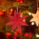 3 x 3pcs Christmas Paper Star Lanterns, Nine-Pointed Red Paper Star Hanging Lampshades Decorations for Home Party Holiday