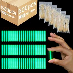 Jenaai 500 Pcs Fishing Glow Sticks Bulk for Bobbers Mini Glow Stick Rod Tip for Fishing Poles Small Glow Sticks for Night Fish Easter Eggs Easter Basket Stuffer(1 Inch,Green)