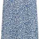 Women's Casual Skirts High Waisted Pleated A Line Swing Skirts Vintage Floral Skirts, Medium
