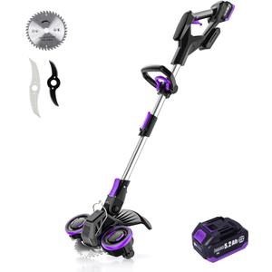 Cordless Weed Wacker, 20V 5.2Ah Battery Powered with Metal Blade, Edger/Mower/Trimmer in 1, (One Battery and Charger)