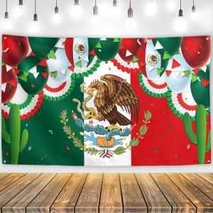 Mexican Independence Day Decorations Mexican Banner Sign Viva Mexico Backdrop Mexico Independence Day Decorations for For Home Party, 5.92 x 3.58 feet