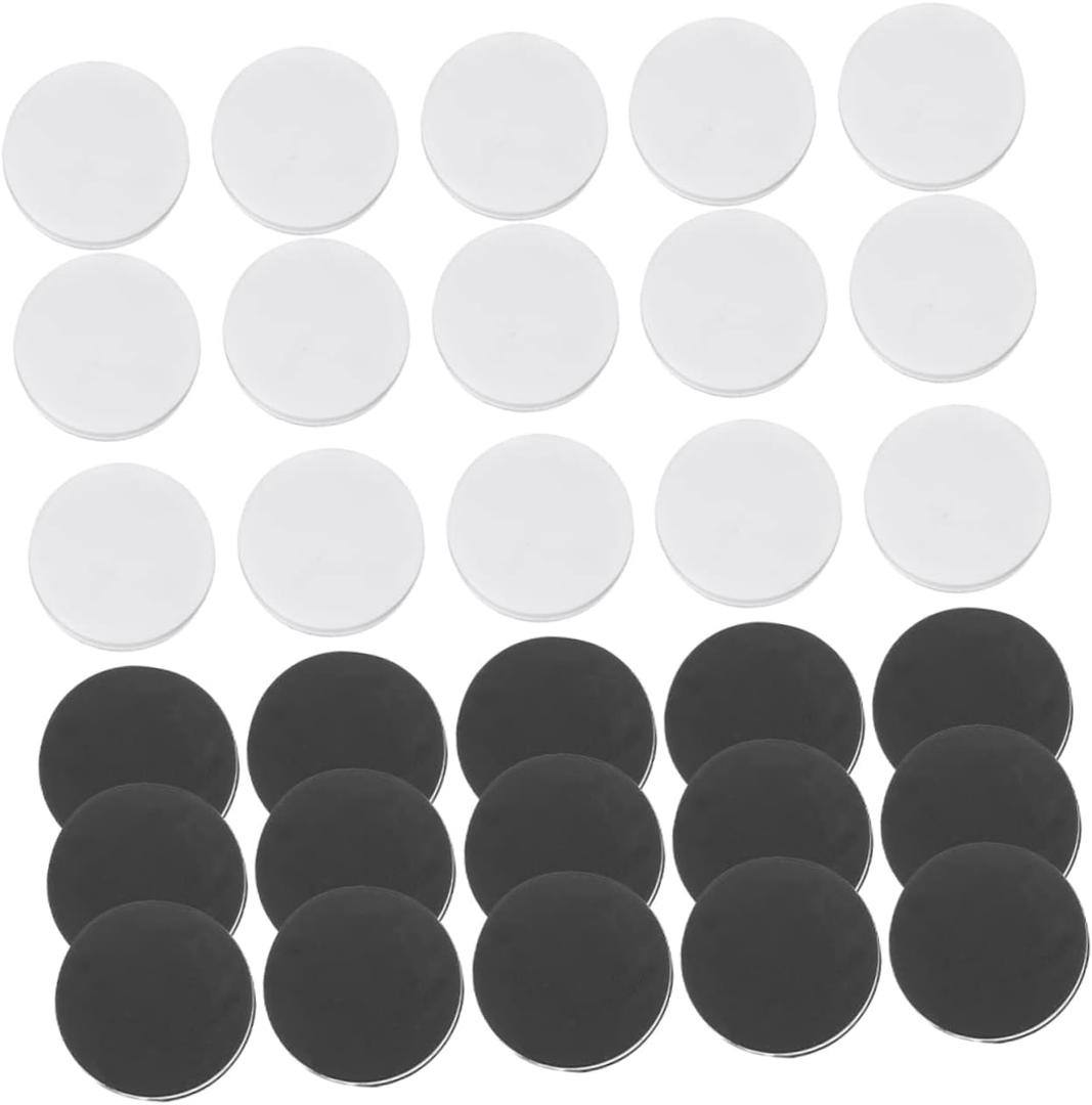 CHILDWEET 30Pcs Classic and White Chess Pieces for Backgammon and Checkers Game Accessories Replacement Set White