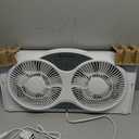 Comfort Zone Window Fan for Bedroom, 9 inch 3 Speed Dual Fans with Auto-Locking Expanders, 3 Modes (Cool, Circulate, Exhaust), Remote Control, Fabric Cover plus Bug Screen, White (9" Twin Window Fan w/ Remote)