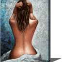 Wall Art for Bathroom Woman Painting Canvas Print Art Black White Blue Framed Wall Art Bedroom Home Wall Dcor 16x24inch (24L" x 16W", Nude Woman-02)