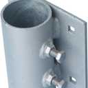 Dock Edge Stationary Dock Heavy Duty Side Leg Pipe Holder, Galvanized,Silver,7/16" holes for 3/8" carriage bolts