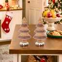 2 x WDS WONDROUS Gingerbread Christmas Tree Collectible Figurines Christmas Decorations, Set of 2 Gingerbread Xmas Trees Decor Party Decoration Gift for Table Centerpiece Desktop