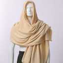 GRACEART Post Apocalyptic Shawl Scarf Shaman Cowl Medieval Costume Sash (08-beige)