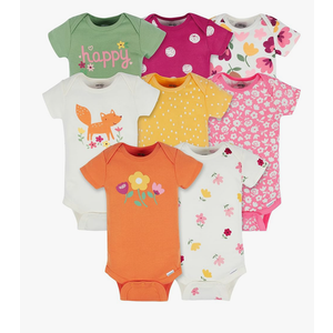 Onesies Brand baby-girls 8-pack Short Sleeve Mix & Match Bodysuits, Size: 6-9 months