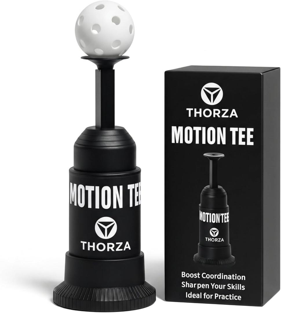 Thorza Motion Tee Solo Baseball Training System for Swing & Hand-Eye Coordination (Includes 1 Motion Tee Mini Training Ball)