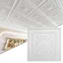 Art3d Drop Ceiling Tiles, Glue up Ceiling Tiles, 2'x2' Plastic Sheet in White (24-Pack, 96 Sq.ft), 24"x24"