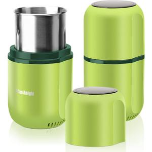 COOL KNIGHT Herb Grinder [large capacity/fast/Electric ]-Spice Herb Coffee Grinder with Pollen Catcher/- 7.5" (Green)