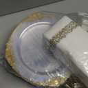 Nervure 350PCS Clear Gold Plastic Plates - Gold Plastic Dinnerware Sets for 50 Guests - 100 Disposable Plates, 150 Silverware, 50 Cups, 50 Napkins for Wedding & Party & Thanksgiving : Health & Household