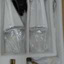 Gold Linear Chandelier, 2-Light Modern Chandelier for Dining Room Light Fixture, Kitchen Island Lighting with White Fabric Shade Linear Pendant Lights for Restaurant, Living Room, Bedroom