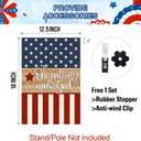 5 x Baccessor Patriotic 4th of July Garden Flag 12.5 x 18 Inch Double Sided Burlap One Nation Under God Memorial Day Independence Day Small Yard Flag Holiday Seasonal Farmhouse Outdoor Outside Decoration