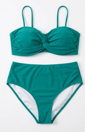 MIYOUJ Womens Bikini Set High Waisted Swimwear Tie Knot High Rise Two Piece Swimsuits Bathing Suits M