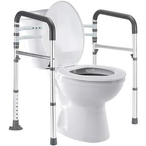 FSA/HSA Eligible Toilet Safety Rails, Adjustable Toilet Frame for Elderly, Seniors, Handicap & Disabled, Foldable Handicap Toilet Handles Fit Any Toilets (300 LB)