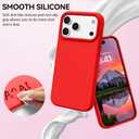 DOMAVER Case for iPhone 17 Pro Max 6.9'' Smooth Liquid Silicone Soft Gel Rubber Microfiber Lining Cushion Cover Shockproof Protective Phone Cases Compatible with iPhone 17 Pro Max - Red