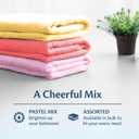 Small and Lightweight Cotton Towels Assorted Pastel Mix 24 x 40 inches Towels (6) Perfect Size for Hair Drying and Small Children