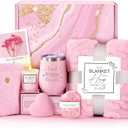 Mothers Day Birthday Gifts for Women Mom Wife Grandma Daughter Friends Sister, Unique Gifts for Women Her Girlfriend Teacher Coworker, Self Care Get Well Soon Gift, Luxury Rose Spa Bath Gift Basket