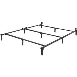 Metal Bed Frame, 9-Leg Base for Box Spring and Mattress, Queen, Tool-Free Easy Assembly, 79.5" L x 59.5" W x 7" H, Black