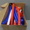 Sratte 12 Pcs Toy Hoop for Kid Detachable Adjustable Toy Hoop Colored Hoop Exercise Ring Plastic Circle for Kid Teen Gymnastics Dog Agility Equipment, Require Self Assembly(White, Blue, Red, 28 Inch)