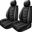 Car Seat Cover for Chevrolet Camaro 1999-2024, Waterproof Durable Compatible Airbag, Premium Leather Seat Protector(2 Seats Standard, Black White)