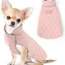 Mile High Life Dog Warm Coat, Small Dog Winter Jacket Windproof Water Resistant Cold Weather Coats Cozy Snow Jacket Vest for Puppies (Pink, Small Chest 14.5