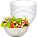 Newtay 10 Pack Large Plastic Serving Bowls Bulk,170 oz Round Disposable Bowls Clear Chip Containers for Salad Popcorn Candy Snacks Fruit Taco Picnic Buffet Party Bar