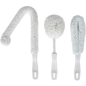 Lily's Home Decanter Cleaning Brush Set, Glassware Cleaning Brushes for Hard to Reach Areas, Ideal for Champagne Flutes, Beer Mugs, Baby Bottles and Narrow Neck Goblets (Set of 3)