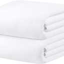 JML Luxury Hotel & SPA Oversized Bath Towels (2 Pack, 40"x80") - 350GSM High-Density Fleece Towel Sets - Super Soft and Absorbent, Lint Free, Fade Resistant Extra Large Bath Sheet, White