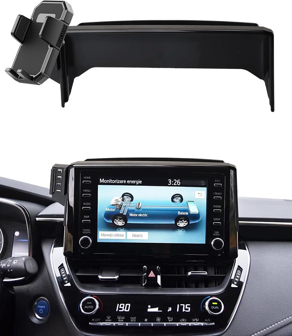 Car Phone Mount for 2019-2025 2026 Toyota Corolla/Corolla Hatchback /2022-2025 2026 Corolla Cross Accessories 8-inch Screen Auto Lock Car Phone Holder 360 Rotation Not Affect Air Vent Phone Cradles