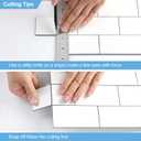 2026 New Upgrade Peel and Stick Backsplash Tile, Peel and Stick 11.34" X 11.57" Wall Tile for Kitchen, Bathroom, Fireplace, Laundry (Polished Marble White, 10 Packs)